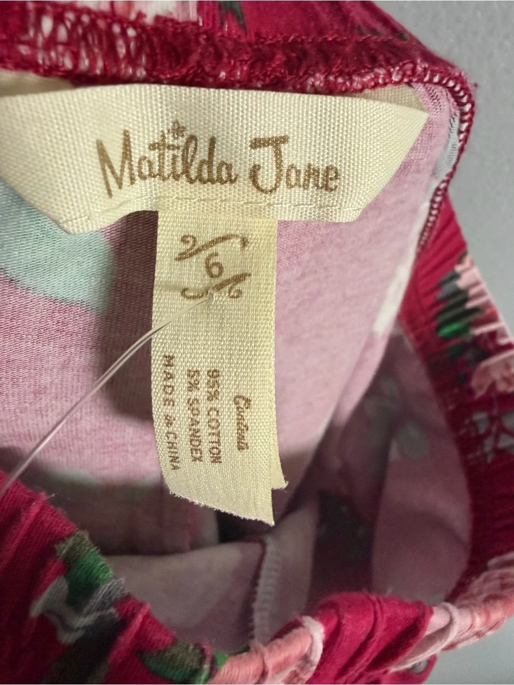 Matilda Jane Red Floral Ruffle Hem Pants
